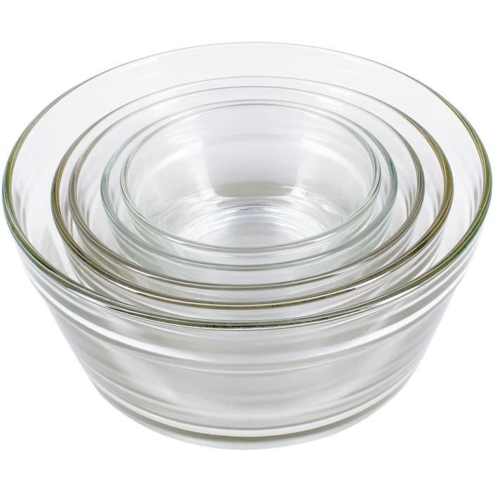 Set de 5 bols - MENASTYL - 5039038 - 150 ml, 230 ml, 400 ml, 610 ml et 940 ml - Couvercles en plastique durable