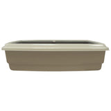 Bac a litiere avec rebord + Pelle - AIME - Pour chat - Taupe - 44 x 34 x 11 cm