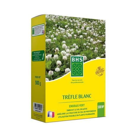 Trefle Blanc - BHS - 500 m˛| Favorise la biodiversité, s'adapte a tous types de sols et résiste au piétinement.