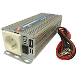 Convertisseur de tension - HTC TECHNIC - 24V/220 V - Puissance 600 W - Avec prise USB 2A- Livré avec câbles batterie