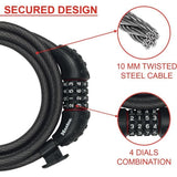 Antivol pour vélo - MASTER LOCK - 8120EURDPRO - Câble torsadé en acier - 1,8 m de longueur