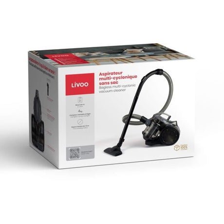 Aspirateur multi-cyclonique - LIVOO DOH105G - 700 W - 2 L - Filtre lavable - 78 dB - Gris