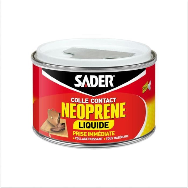Colle contact néoprene liquide extra forte - SADER - Tous matériaux - Prise immédiate - Boîte 250 ml