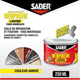 Colle contact néoprene liquide extra forte - SADER - Tous matériaux - Prise immédiate - Boîte 250 ml