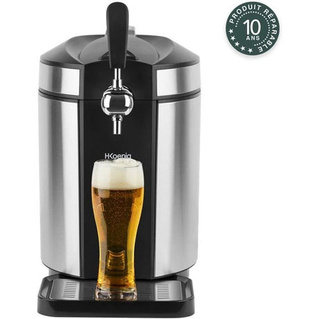 Tireuse a biere HKoeNIG - BW1880 - Capacité 5L - Température réglable 2°C a 12°C - Compatible tous fűts - Inox