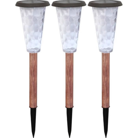 Lot de 3 balises solaires - Canopo - 20 lumens - Beige