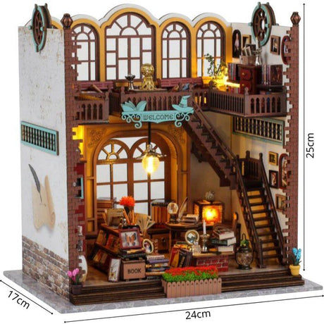 Book Nook - Kit DIY a construire Maquette 3D Serre Livre - Bibliotheque Creanook - 24 x 17 x 25 cm