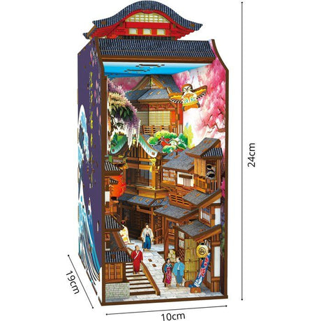 Book Nook - Kit DIY a construire Maquette 3D Serre Livre - Ruelle Japonaise Nookland - 10 x 19 x 24 cm