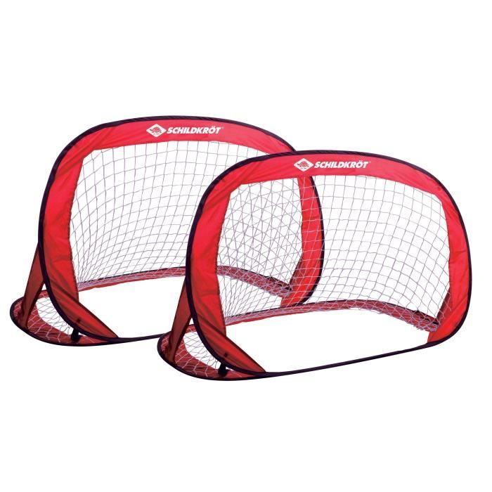 Cages - SCHILDKROT - Pop-Up - 120 x 80 x 80 cm - Activités plein air - 2 buts pliables + 4 crochets acier