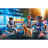 PLAYMOBIL 6878 Barrage de police, City Action, Contient un barrage de police avec chien policier et de nombreux accessoires, des 4 a