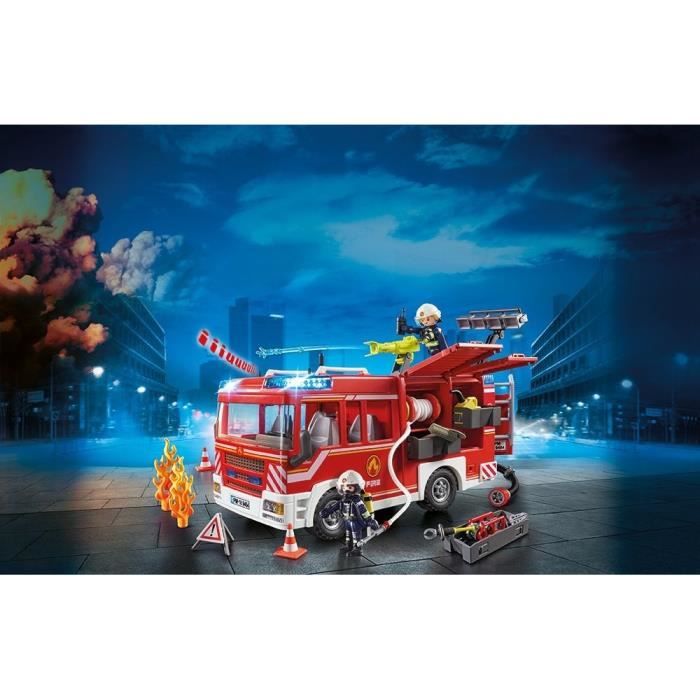 PLAYMOBIL 9464 Fourgon d'intervention des pompiers - City Action Les pompiers - Avec canon a eau - 138 pieces - Des 4 ans