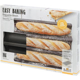 Plaque de cuisson perforée - BIRKMANN - EASY BAKING - Acier carbone - Anti adhésif - Pour 3 baguettes - 39,5 x 29,5 x 4,5 cm