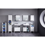 Meuble de salle de bain - rangement bas - Blanc -L32 x H82 x P28 cm - CALIFORNIA