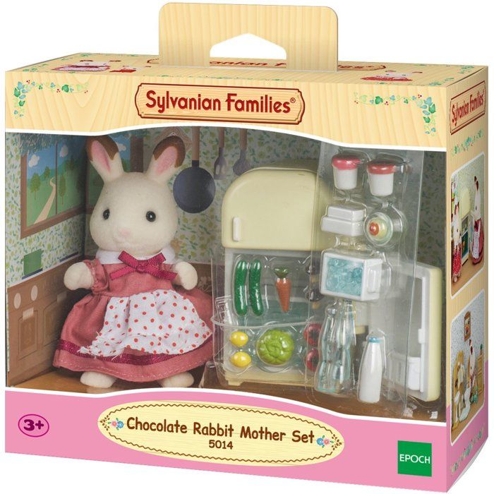 La maman Lapin Chocolat et réfrigérateur - Sylvanian Families - 5014