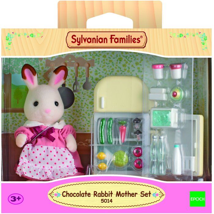 La maman Lapin Chocolat et réfrigérateur - Sylvanian Families - 5014