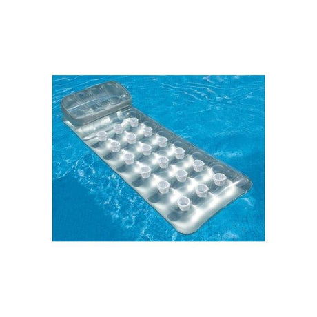 Matelas gonflable de piscine INTEX - 90620 - Appuie-tete intégré - Gris argent