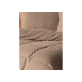 Parure de lit - 1 housse de couette 140 x 200cm + 1 taies d'oreiller 60 x 60 cm - 100% coton renforcé - Imprimé carreaux Vison