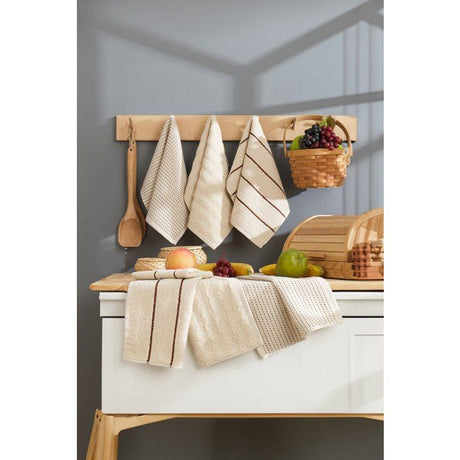 Ensemble de 6 serviettes de toilette - 30 x 50 cm - Beige