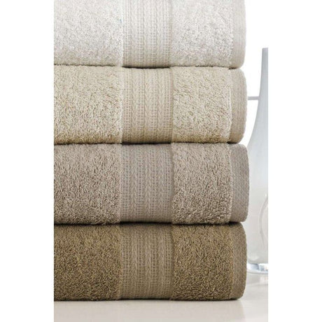 Ensemble de 4 serviettes a main - 50 x 85 cm - Marron