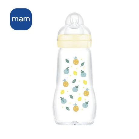 MAM Biberon Verre Nature - 260ml - Lin - Tétine Débit 2