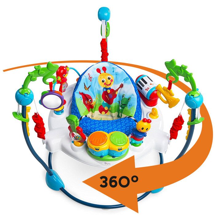 BABY EINSTEIN Aire d'Eveil ŗ Rebonds - Symphonie- cadeau bťbť, siŤge ŗ rebonds, pivotant 360į, multilingues