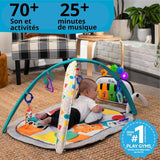 BABY EINSTEIN  Kickin' Tunes Tapis de sol éveil bébé évolutif, 4-en-1, jouet piano amovible, arche, cadeau bébé, multilingue