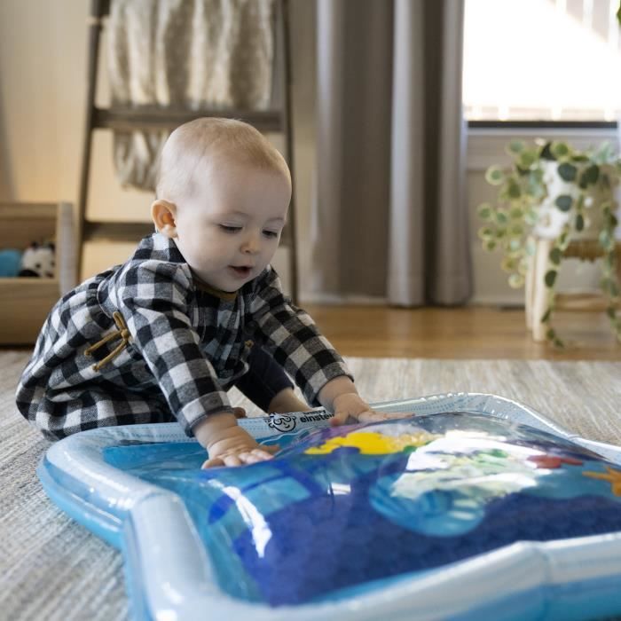BABY EINSTEIN  Tapis d'eau bébé, jeu sensoriel et d'éveil?, gonflable, facile a nettoyer, pliable, jouets des la naissance