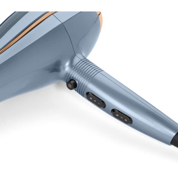 Seche-cheveux - BaByliss - D251PE - Denim Luxe - Léger - 2200 W Moteur DC High Torque- Concentrateur inclus
