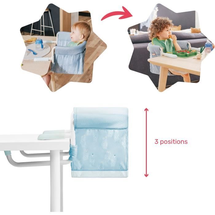Badabulle Siege de table pour bébé avec Systeme d'attache 4 bras, Pliage Ultra Compact, De 6 a 36 mois
