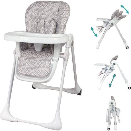 Chaise haute multipositions - BAMBISOL - Inclinable - Jusqu'a 3 ans - Beige / Blanc