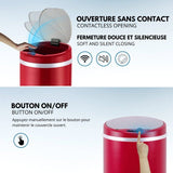 Poubelle Automatique - SOHO - KITCHEN MOVE - 42 L - Rouge Mat