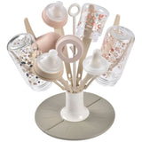 Egoutte-biberons pliable Flower - BEABA - Jusqu'a 8 biberons - Argile