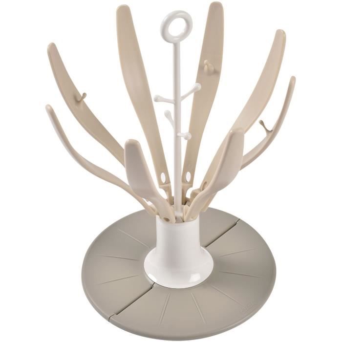 Egoutte-biberons pliable Flower - BEABA - Jusqu'a 8 biberons - Argile