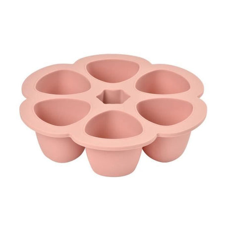BEABA Multiportions en silicone de qualité premium, résistance thermique, couvercle hermétique, Fabriqué en Italie, 6x150 ml rose