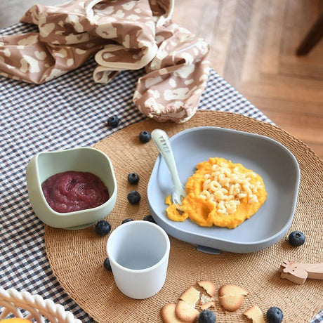 Coffret repas - BEABA - 4 pieces - En silicone - Galet