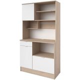 Buffet de cuisine - BECOOL -  100,2 x 185,7 x 45,3 cm - Chene / Blanc - PARISOT
