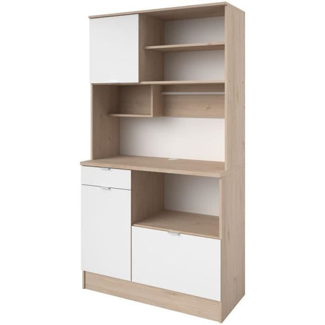 Buffet de cuisine - BECOOL -  100,2 x 185,7 x 45,3 cm - Chene / Blanc - PARISOT