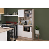 Buffet de cuisine - BECOOL -  100,2 x 185,7 x 45,3 cm - Chene / Blanc - PARISOT