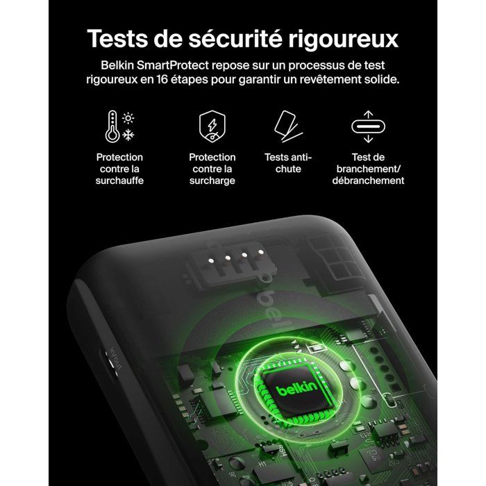 Batterie externe - BELKIN - 20 000 mAh - USB-A & USB-C - 15 W - Bleu