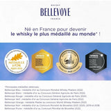 BELLEVOYE - NOIR - Whisky - Triple Malt - Origine : France - 43 % alcool  - bouteille 70 cl