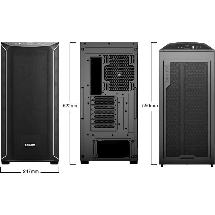 Boîtier PC - BE QUIET! - Shadow Base 800 DX - Noir - Midi Tower - Excellente circulation de l'air