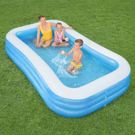 Piscine gonflable de luxe - BESTWAY - Enfant et famille - Bleu - 3 boudins - 305x183x56 cm