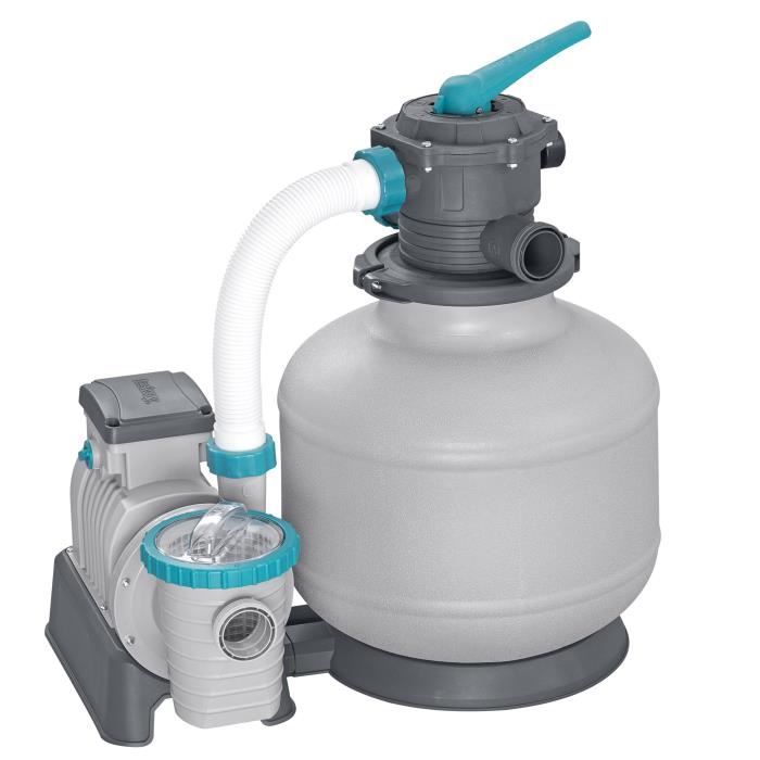 Filtre a sable / pompe de filtration pour piscine jusqu'a 66 m3 - Bestway -11 355 L/h - Avec préfiltre