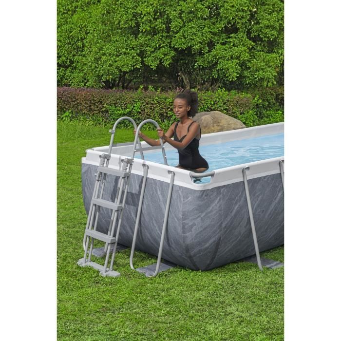 Kit Piscine hors sol tubulaire BESTWAY - Steel Pro Max - 404 x 201 x 100 cm -Rectangulaire (Filtre a cartouche, échelle, 1 cartouche