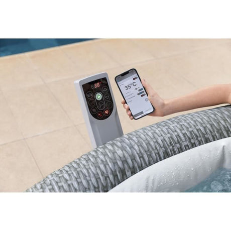 Spa gonflable BESTWAY - Lay-Z-Spa Bali - 140 airjets - 196 x 71 cm - 4 a 6 places - Rond (couverture, cartouche, diffuseur)