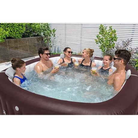 Spa gonflable BESTWAY - Lay-Z-Spa Maldives - Hydrojets - 201x201x80 cm - 5 a 7 places - Carré (couverture, cartouche, 5 appuie-tete)