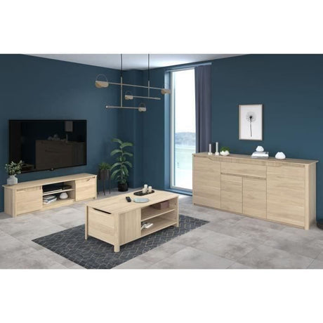 Ensemble BETTY - Buffet & Meuble TV & Table Basse - Chene Dakota