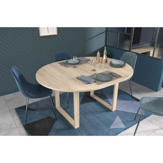 Table a Manger Extensible  BETTY - Ronde - Chene Dakota - 4 / 6 personnes - 120 / 155 x 120 x 75 cm