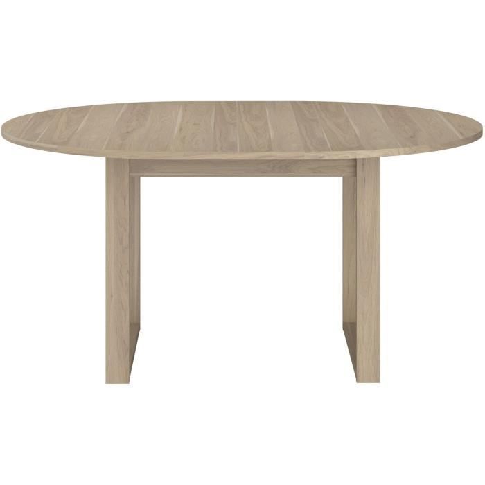 Table a Manger Extensible  BETTY - Ronde - Chene Dakota - 4 / 6 personnes - 120 / 155 x 120 x 75 cm