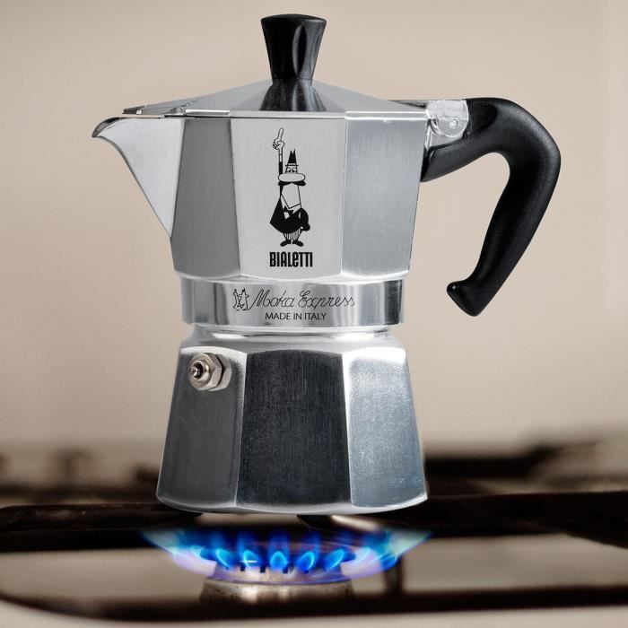 Cafetiere italienne - BIALETTI - Moka Express - Tous feux sauf induction - 6 tasses - 300 ml - Inox